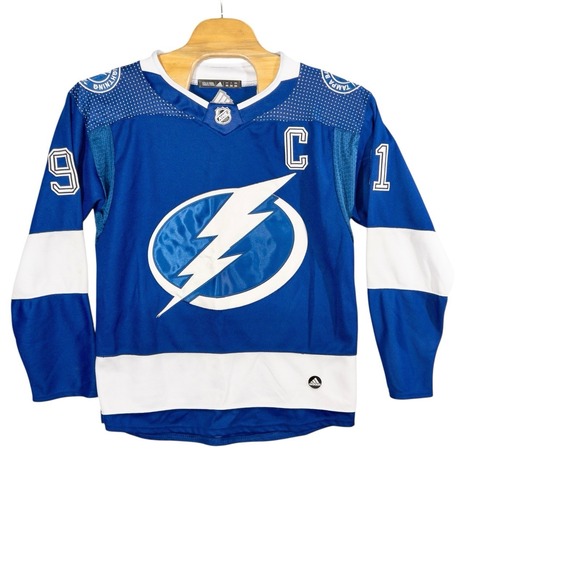 Adidas Tampa Bay Lightning Steven Stamkos Hockey Jersey Mens Size 50 Fight Strap - Picture 2 of 10